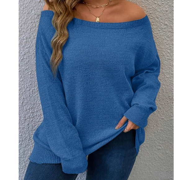 BellanBlue Sweaters - Plus Off Shoulder Sweater Top